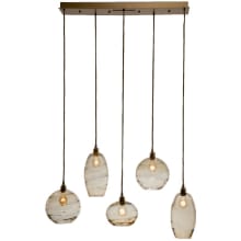Misto 40" Wide Artisan Crafted Optic Glass 5 Light Linear Pendant