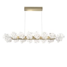 Blossom 48" Wide LED Linear Chandelier with Clear Blossom Blown Glass Shades