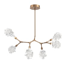 Blossom 36" Wide LED Abstract Chandelier with Clear Blossom Blown Glass Shades