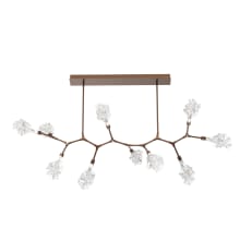Blossom 64" Wide LED Abstract Chandelier with Clear Blossom Blown Glass Shades