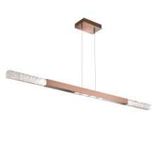 Axis 62" Wide LED Linear Chandelier with Glacier Clear Glass Shades