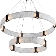 Parallel 48" Wide 2 Tier Artisan Crafted LED Chandelier with Hand Textured Glass