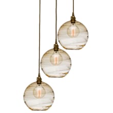 Terra 21" Wide Artisan Crafted Optic Glass 3 Light Pendant