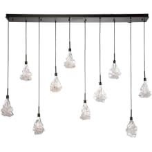 Blossom 10 Light 73" Wide LED Multi Light Pendant with Blown Glass Shades