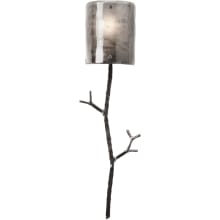 Ironwood 24" High Artisan Crafted Wall Sconce with Hand Textured Glass and Sculpted Steel