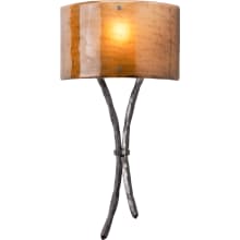 Ironwood 21" High Artisan Crafted Wall Sconce with Hand Textured Glass and Sculpted Steel