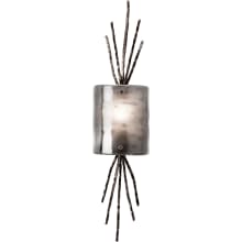 Ironwood 22" High Artisan Crafted Thistle Wall Sconce with Hand Textured Glass and Sculpted Steel