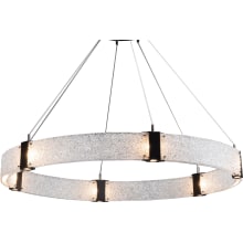 Parallel 48" Wide Artisan Crafted LED Chandelier with Hand Textured Glass