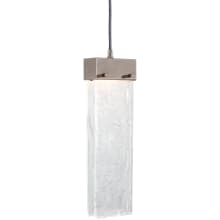 Parallel 5" Wide  Artisan Crafted LED Pendant with Hand Textured Glass