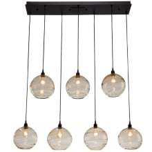 Terra 49" Wide Artisan Crafted Optic Glass 7 Light Linear Pendant