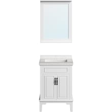Lanesboro 24" Free Standing Single Basin Vanity Set with Cabinet, Stone Vanity Top and Framed Mirror and Stone Vanity Top