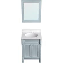 Callimont 24" Free Standing Single Basin Vanity Set with Cabinet, Stone Vanity Top and Framed Mirror and Stone Vanity Top
