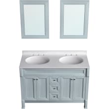 Callimont 41" Free Standing Double Basin Vanity Set with Cabinet, Stone Vanity Top and Framed Mirror and Stone Vanity Top