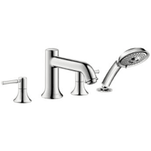 Talis C Deck Mounted Roman Tub Filler with Diverter, Metal Lever Handles and 2.0 GPM Multi Function Hand Shower Less Valve