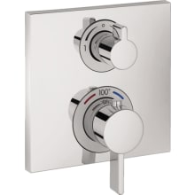 Ecostat Square Thermostatic Valve Trim Only with Integrated Volume Control Diverter for 2 Distinct Functions
- Less Rough In