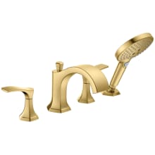 Locarno Deck Mounted Roman Tub Filler with Hand Shower - Less Valve