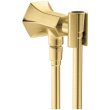 Locarno Wall Mounted Hand Shower Holder with Integrated Wall Elbow - Includes Hose