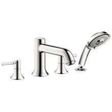 Talis C Deck Mounted Roman Tub Filler with Diverter, Metal Lever Handles and 2.0 GPM Multi Function Hand Shower Less Valve