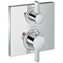 Ecostat Square Thermostatic Valve Trim Only with Integrated Volume Control Diverter for 2 Distinct Functions- Less Rough In