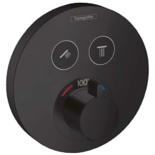 ShowerSelect S Round Thermostatic Valve Trim with On/Off Select Push Button for 2 Distinct Functions - Less Rough In