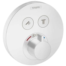 ShowerSelect S Round Thermostatic Valve Trim with On/Off Select Push Button for 2 Distinct Functions - Less Rough In