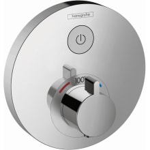 ShowerSelect S Round Thermostatic Valve Trim Only with On/Off Select Push Button - Less Rough In