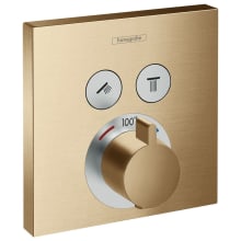 ShowerSelect Square Thermostatic Valve Trim with On/Off Select Push Button for 2 Distinct Functions - Less Rough In