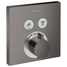 ShowerSelect Square Thermostatic Valve Trim with On/Off Select Push Button for 2 Distinct Functions - Less Rough In