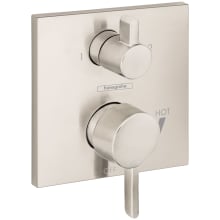Ecostat Square Pressure Balanced Valve Trim Only with Integrated Diverter for 2 Distinct Functions - Less Rough In
