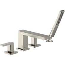 Tecturis E Deck Mounted Roman Tub Filler with Built-In Diverter and Hand Shower - Less Rough In