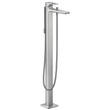 Metropol Floor Mounted Tub Filler with Metal Loop Handle, Built-In Diverter, Personal Hand Shower and QuickClean Technology