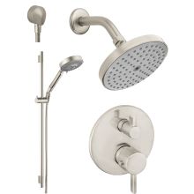 S Thermostatic Shower System with Volume Control & Diverter Trim, 24" Wall Bar, Shower Arm, Shower Head and Multi Function Hand Shower, Less Valve