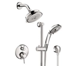 C Thermostatic Shower System with Shower Head, Handshower, Slide Bar, and Volume Control - Includes Rough-In Valve