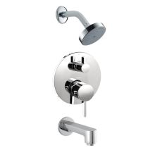S Tub and Shower Valve Trim with Thermostatic / Volume Control, Diverter, Single Function Shower Head and Diverterless Tub Spout