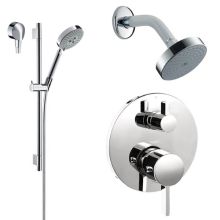 S Thermostatic Shower System with Volume Control & Diverter Trim, 24" Wall Bar, Shower Arm, Shower Head and Multi Function Hand Shower, Less Valve