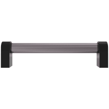 Clarity 5" Center to Center Modern Solid Brass and Smoke Acrylic Bar Cabinet Handle / Drawer Pull