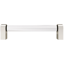 Clarity 5" Center to Center Modern Solid Brass and Clear Acrylic Cabinet Handle / Drawer Pull