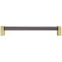 Clarity 8" Center to Center Modern Solid Brass with Smoke Acrylic Bar Cabinet Handle / Drawer Pull