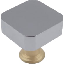 Mod 1-1/8" Luxury Square Solid Brass Cabinet / Drawer Knob