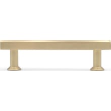 Mod 3-3/4" Center to Center Bold Solid Brass Square Cabinet Bar Handle / Drawer Bar Pull