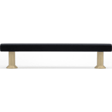 Mod 5" Center to Center Modern Solid Brass Square Cabinet Bar Handle / Drawer Bar Pull with Split Finish