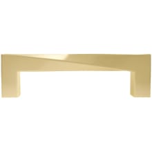 Twist 3-3/4" Center to Center Solid Brass Twisted Square Cabinet Handle / Drawer Pull