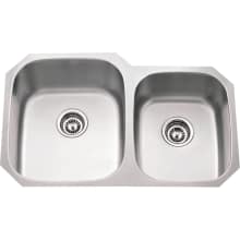 32" Undermount Double Basin Stainless Steel Kitchen Sink
