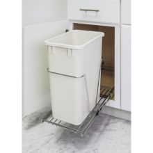 Single 35 or 50 Quart Bottom Mount 10-1/4" Wide Wire Pull Out Trash Can Kit with Full Extension Slides - Trash Bin Not Included - For 12" Wide Cabinet Openings