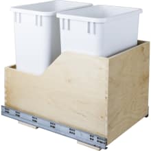 Bottom Mount Double Trash Can with Full Extension Slides for 18" Base Cabinets - 35 Quart Capacity
