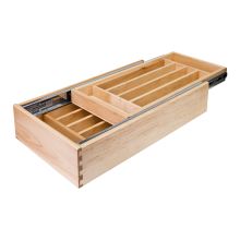 17-1/2" Double Tier Cutlery Utensil Organizer Drawer Tray for 21" Drawers