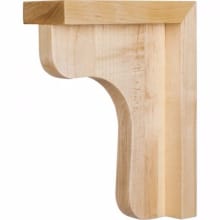 Simple Carved Solid Wood Bar Counter Corbel Bracket - 6"H x 2-1/2"W x 8"D