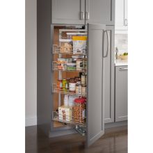 15" x74" Soft Close Swing Out Kitchen Cabinet Pantry Organizer with Adjustable Height from 61-74"
