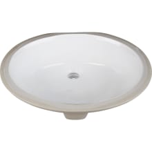 19-1/16" (17-3/8" Bowl) Oval Porcelain Undermount Bathroom Sink with Overflow