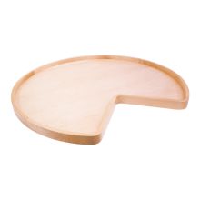 32 Inch Kidney Shape Lazy Susan Shelf with Finger-jointed Rim